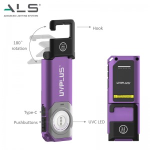 Inteligentní UVC handheld desinfektor s Flashlight